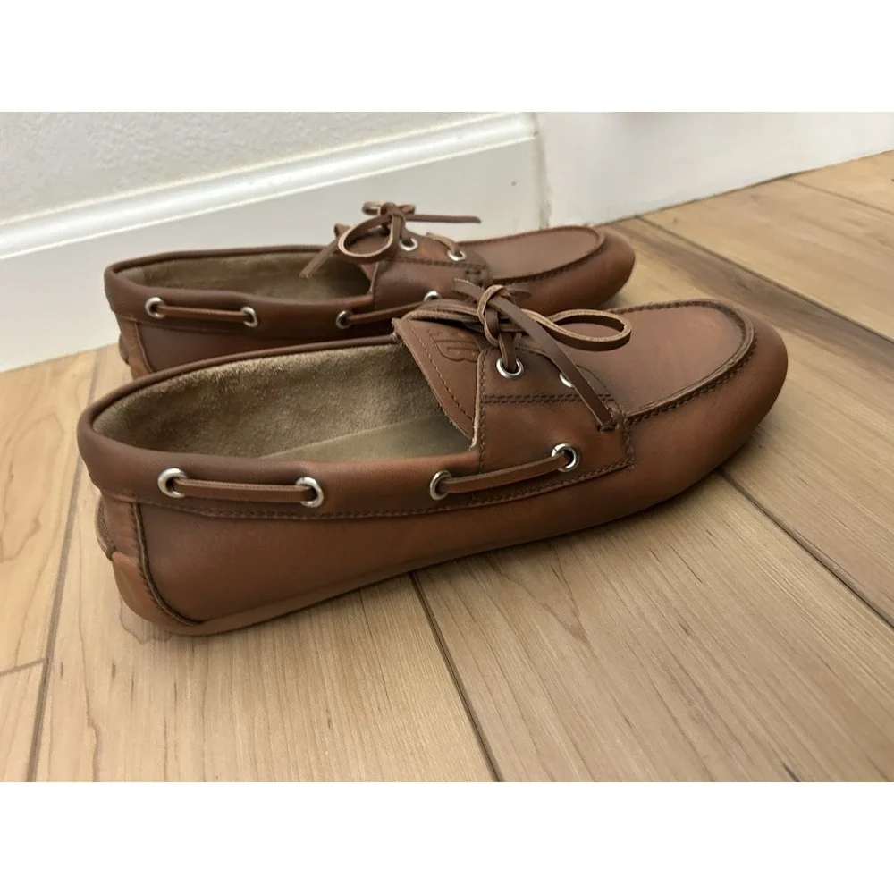 Anthropologie Bibi Lou Tana Loafers 10 Brown Boat Shoes Used Like New